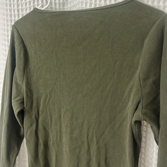 Soft A&F Rib Green Bodysuit with hook & eye closure XL - Picture 6 of 7